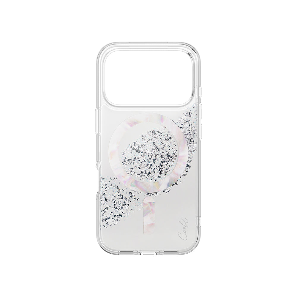 iPhone 17 Pro Kılıf M-safe Şarj Parlak Kristal Desenli Coehl Crystelle Kılıf