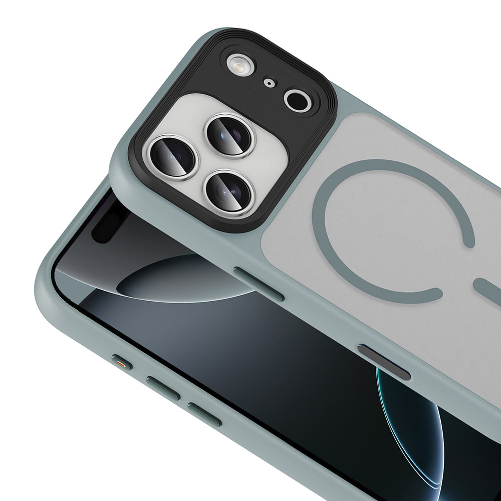 iPhone 17 Pro Kılıf Mat Arka Yüzey Wireless Şarj Özellikli Zore Flet M-safe Kılıf