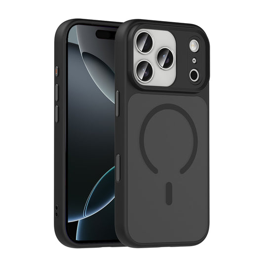 iPhone 17 Pro Kılıf Mat Arka Yüzey Wireless Şarj Özellikli Zore Flet M-safe Kılıf