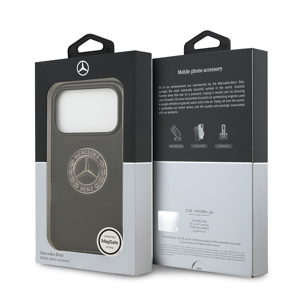 iPhone 17 Pro Kılıf Mercedes Benz Orjinal Lisanslı M-safe Şarj Özellikli Buzlu PC Nostaljik Yıldız Dizayn Kılıf