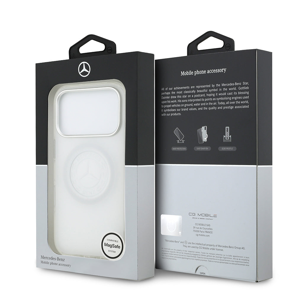 iPhone 17 Pro Kılıf Mercedes Benz Orjinal Lisanslı M-safe Şarj Özellikli Buzlu PC Nostaljik Yıldız Dizayn Kılıf