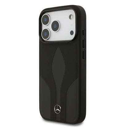 iPhone 17 Pro Kılıf Mercedes Benz Orjinal Lisanslı M-safe Şarj Özellikli Dokulu Desenli Deri Kılıf