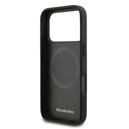 iPhone 17 Pro Kılıf Mercedes Benz Orjinal Lisanslı M-safe Şarj Özellikli Dokulu Desenli Deri Kılıf