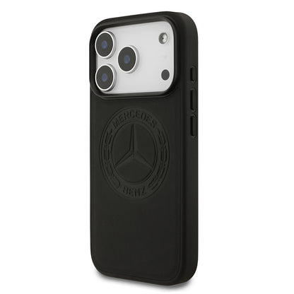 iPhone 17 Pro Kılıf Mercedes Benz Orjinal Lisanslı M-safe Şarj Özellikli Hakiki Deri Nostaljik Yıldız Dizayn Kılıf