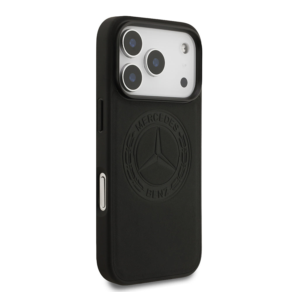 iPhone 17 Pro Kılıf Mercedes Benz Orjinal Lisanslı M-safe Şarj Özellikli Hakiki Deri Nostaljik Yıldız Dizayn Kılıf