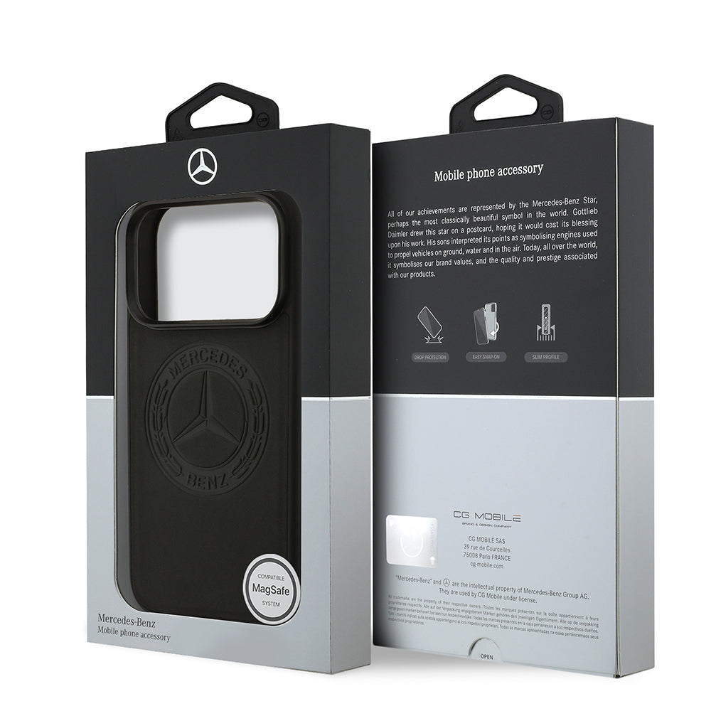 iPhone 17 Pro Kılıf Mercedes Benz Orjinal Lisanslı M-safe Şarj Özellikli Hakiki Deri Nostaljik Yıldız Dizayn Kılıf