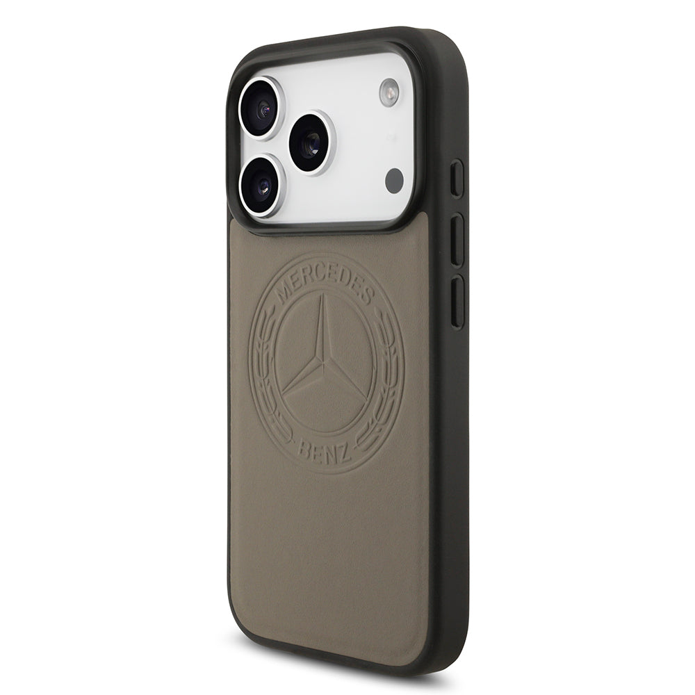 iPhone 17 Pro Kılıf Mercedes Benz Orjinal Lisanslı M-safe Şarj Özellikli Hakiki Deri Nostaljik Yıldız Dizayn Kılıf