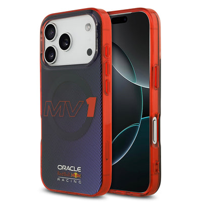 Apple iPhone 17 Pro Kılıf Redbull Orjinal Lisanslı M-safe Şarj Özellikli Çift Katmanlı Çizgi Desenli Sert PC MV Kapak Lacivert