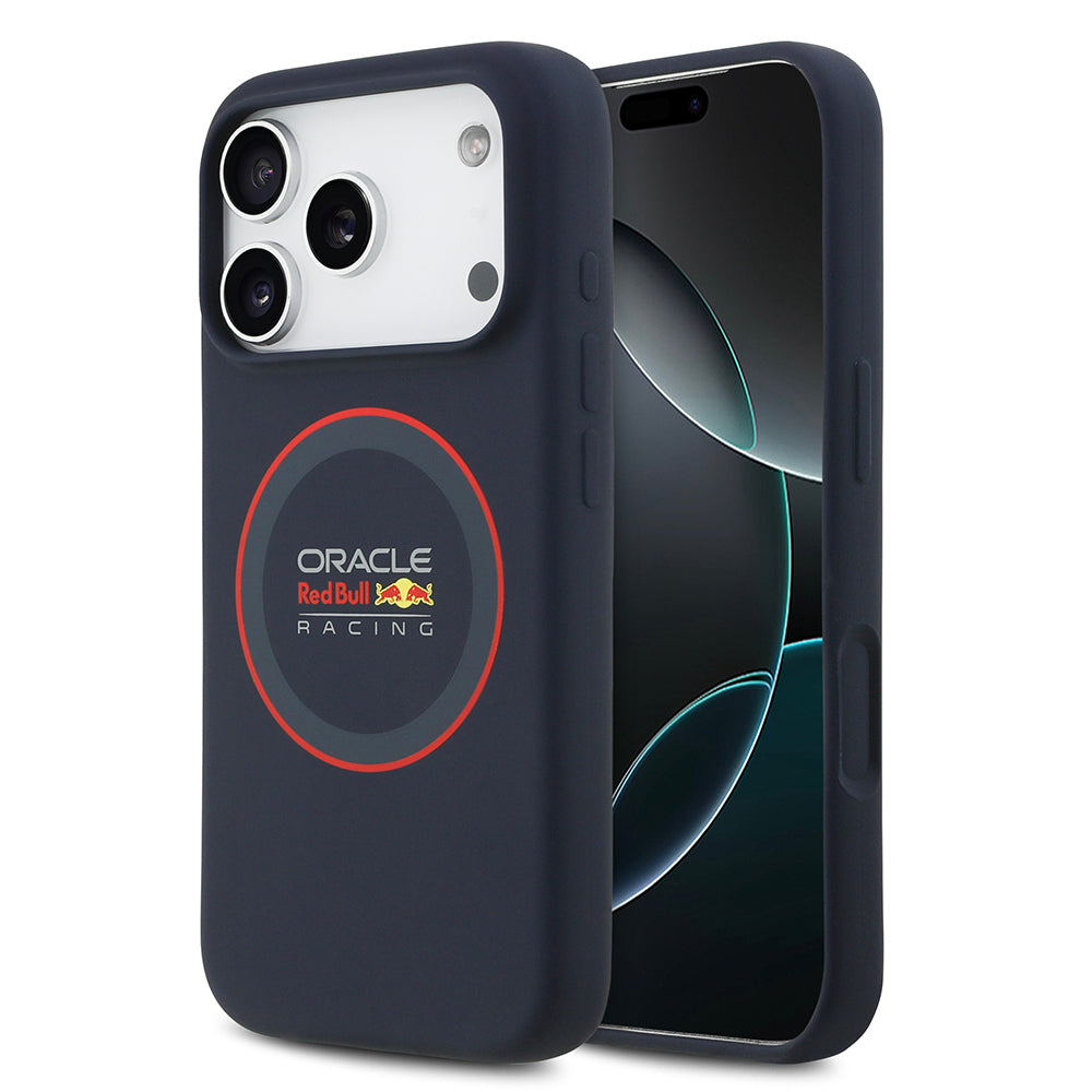 iPhone 17 Pro Kılıf Redbull Orjinal Lisanslı M-safe Şarj Özellikli Kırmızı Halka ve Logo Silikon Kılıf