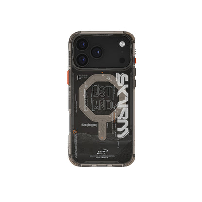 iPhone 17 Pro Kılıf Skinarma M-safe Şarj Özellikli Yazı Desenli Airbag Tasarımlı Sonix Kılıf