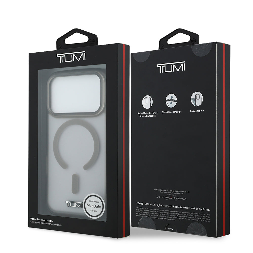 iPhone 17 Pro Kılıf TUMI Orjinal Lisanslı M-safe Şarj Özellikli Buzlu Transparan Kılıf