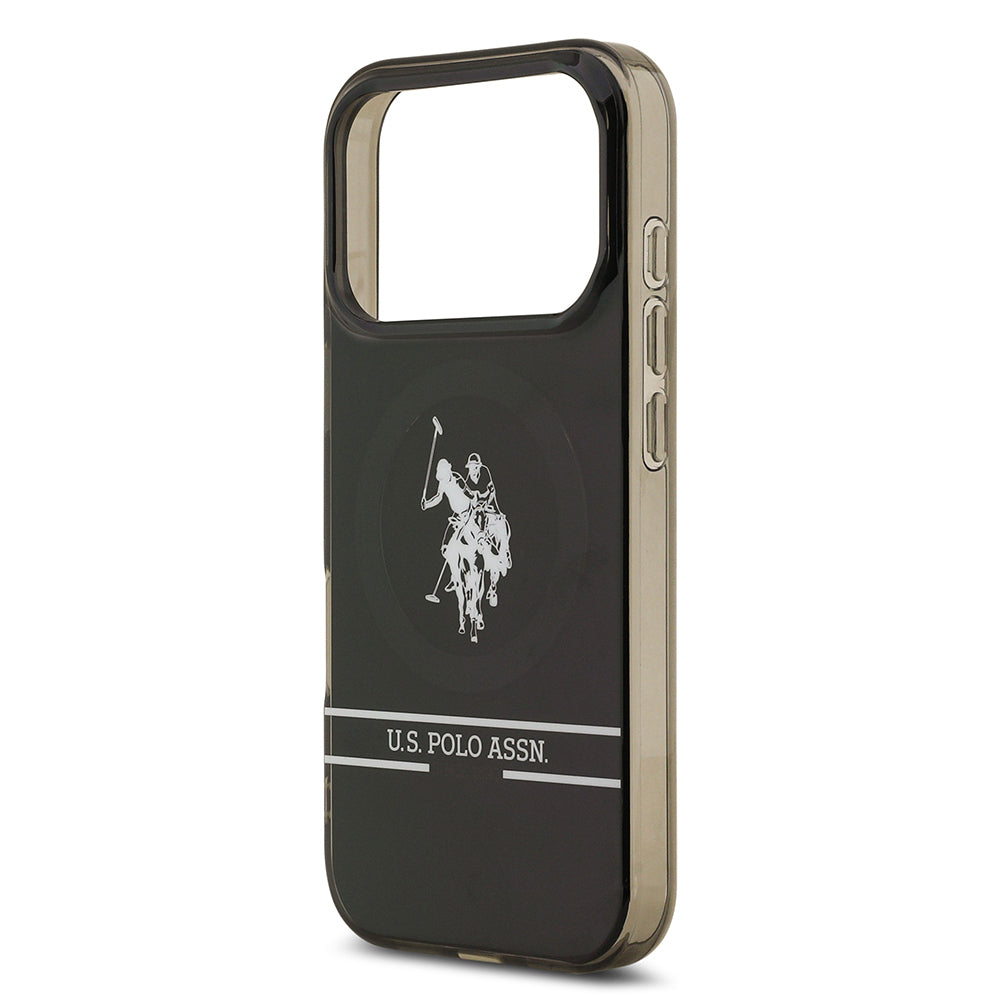 iPhone 17 Pro Kılıf U.S. Polo Assn. Orjinal Lisanslı M-safe Şarj Özellikli IML Double Horse Stripe Logolu Kılıf