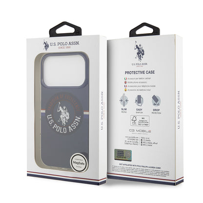 iPhone 17 Pro Kılıf U.S. Polo Assn. Orjinal Lisanslı M-safe Şarj Özellikli IML Stripe Logolu Kılıf