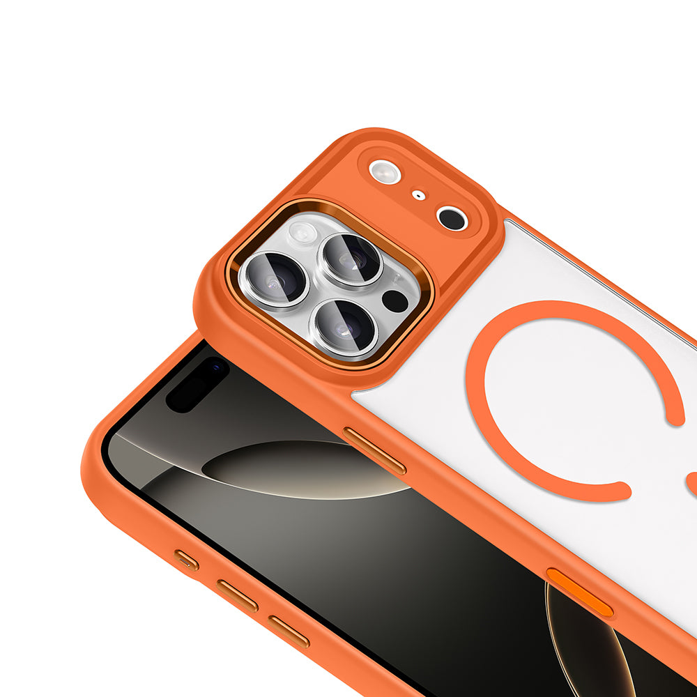 iPhone 17 Pro Kılıf Wireless Şarj Özellikli Zore Krom M-safe Silikon Kılıf