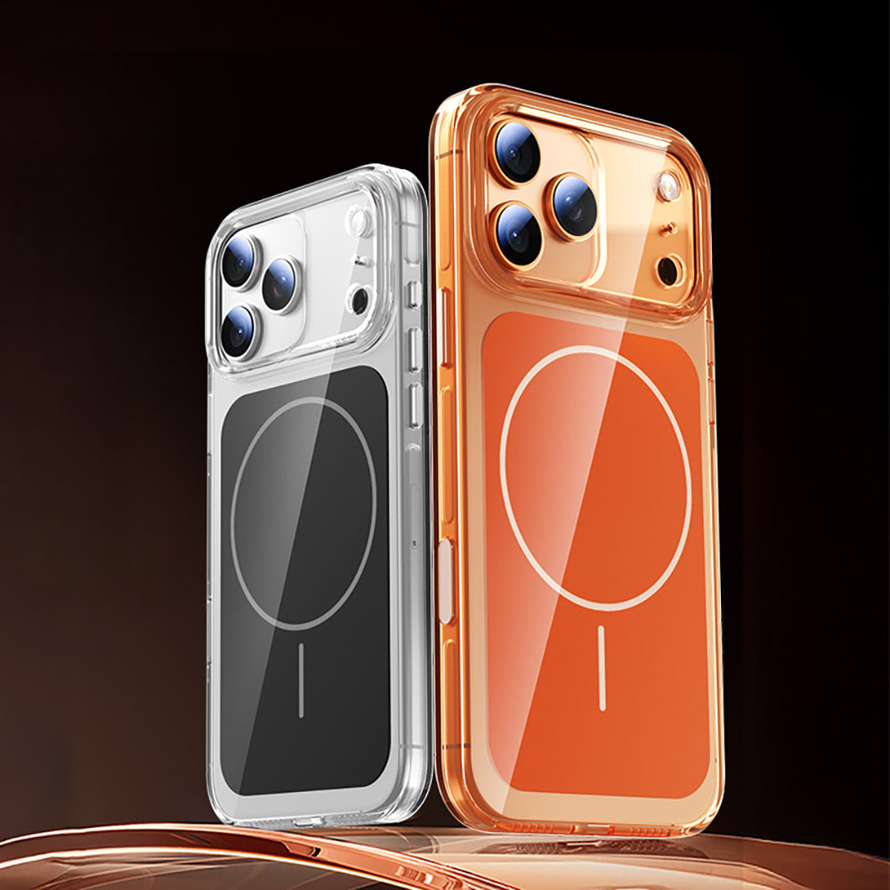 Apple iPhone 17 Pro Kılıf Zore M-safe Şarj Özellikli Şeffaf Kamera Kontrol Butonlu Lugano Kapak Lacivert