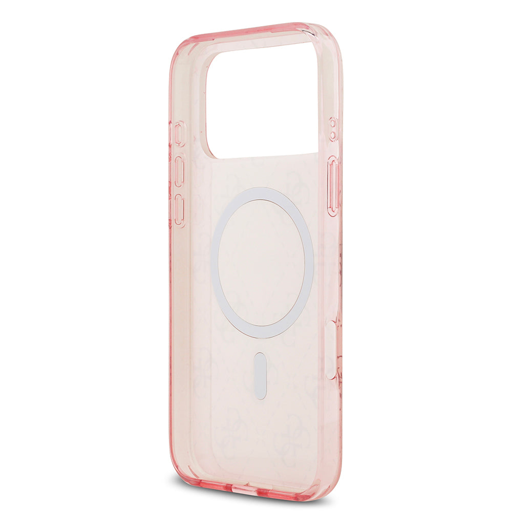 iPhone 17 Pro Max Kılıf Guess Orjinal Lisanslı M-safe Şarj Özellikli IML Baskılı Klasik Logolu 4G Desenli Kılıf