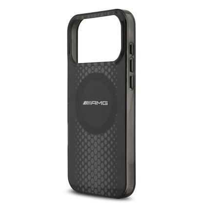 iPhone 17 Pro Max Kılıf AMG Orjinal Lisanslı Çift Katmanlı Büyük Logolu Petek Desenli Kılıf