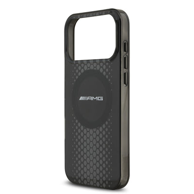 Apple iPhone 17 Pro Max Kılıf AMG Orjinal Lisanslı Çift Katmanlı Büyük Logolu Petek Desenli Kapak Siyah