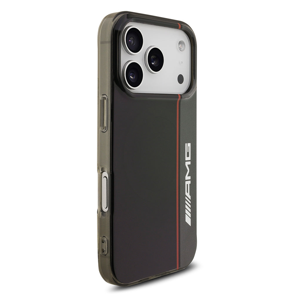 iPhone 17 Pro Max Kılıf AMG Orjinal Lisanslı M-safe Şarj Özellikli IML Baskı Logolu Çift Katmanlı Bow Lines Kılıf