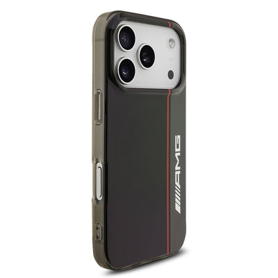 Apple iPhone 17 Pro Max Kılıf AMG Orjinal Lisanslı M-safe Şarj Özellikli IML Baskı Logolu Çift Katmanlı Bow Lines Kapak Siyah