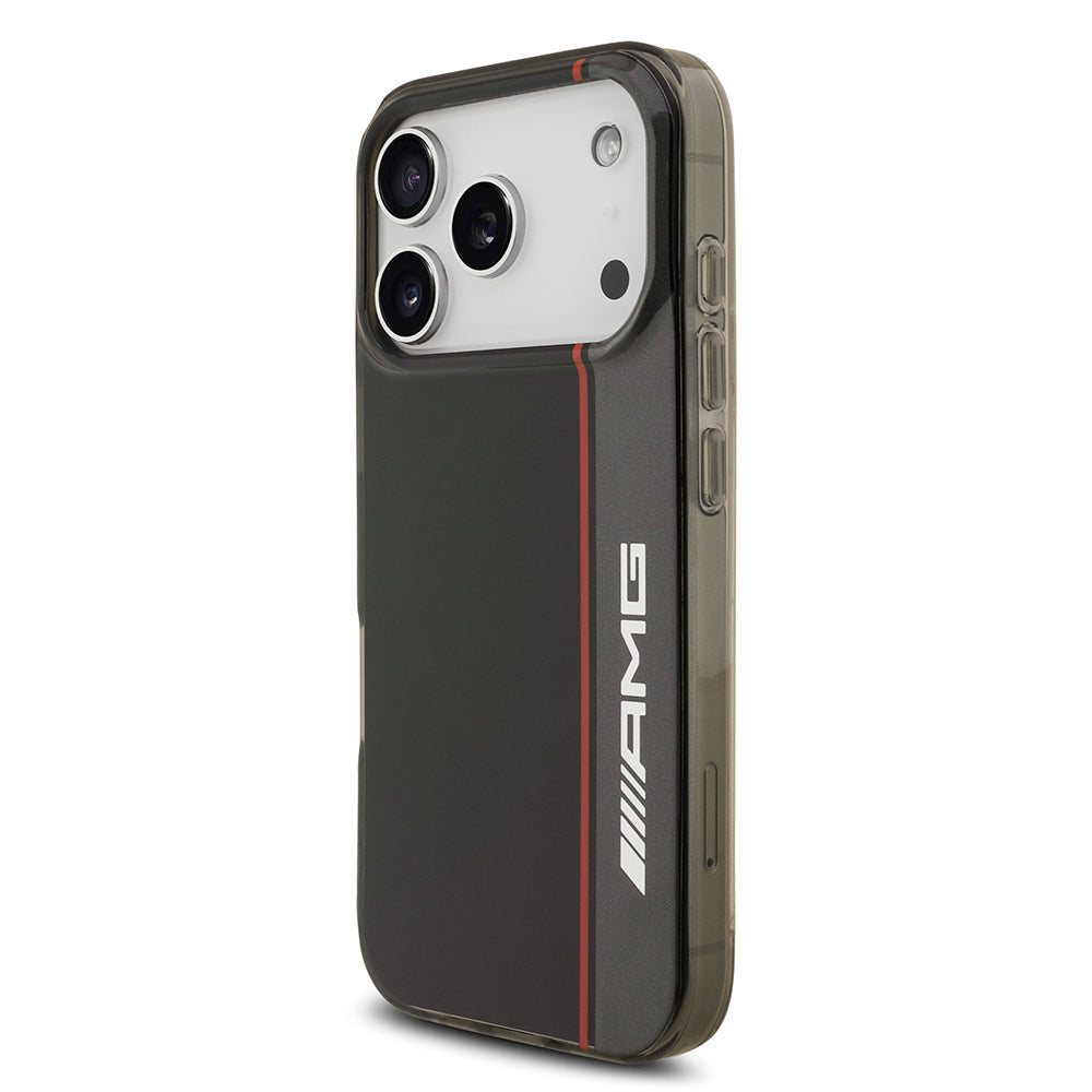 iPhone 17 Pro Max Kılıf AMG Orjinal Lisanslı M-safe Şarj Özellikli IML Baskı Logolu Çift Katmanlı Bow Lines Kılıf