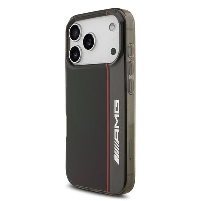 Apple iPhone 17 Pro Max Kılıf AMG Orjinal Lisanslı M-safe Şarj Özellikli IML Baskı Logolu Çift Katmanlı Bow Lines Kapak Siyah