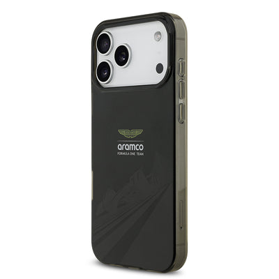 Apple iPhone 17 Pro Max Kılıf Aston Martin Orjinal Lisanslı M-safe Şarj Özellikli IML Baskı Logolu Formula Tasarımlı Kapak Siyah