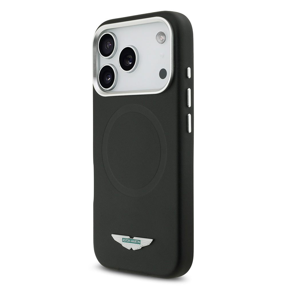 iPhone 17 Pro Max Kılıf Aston Martin Orjinal Lisanslı M-safe Şarj Özellikli Metal Logolu PU Deri Kılıf