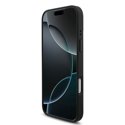 Apple iPhone 17 Pro Max Kılıf BMW Orjinal Lisanslı M-safe Şarj Özellikli M Logolu Üç Şeritli Delikli Deri Kapak Siyah