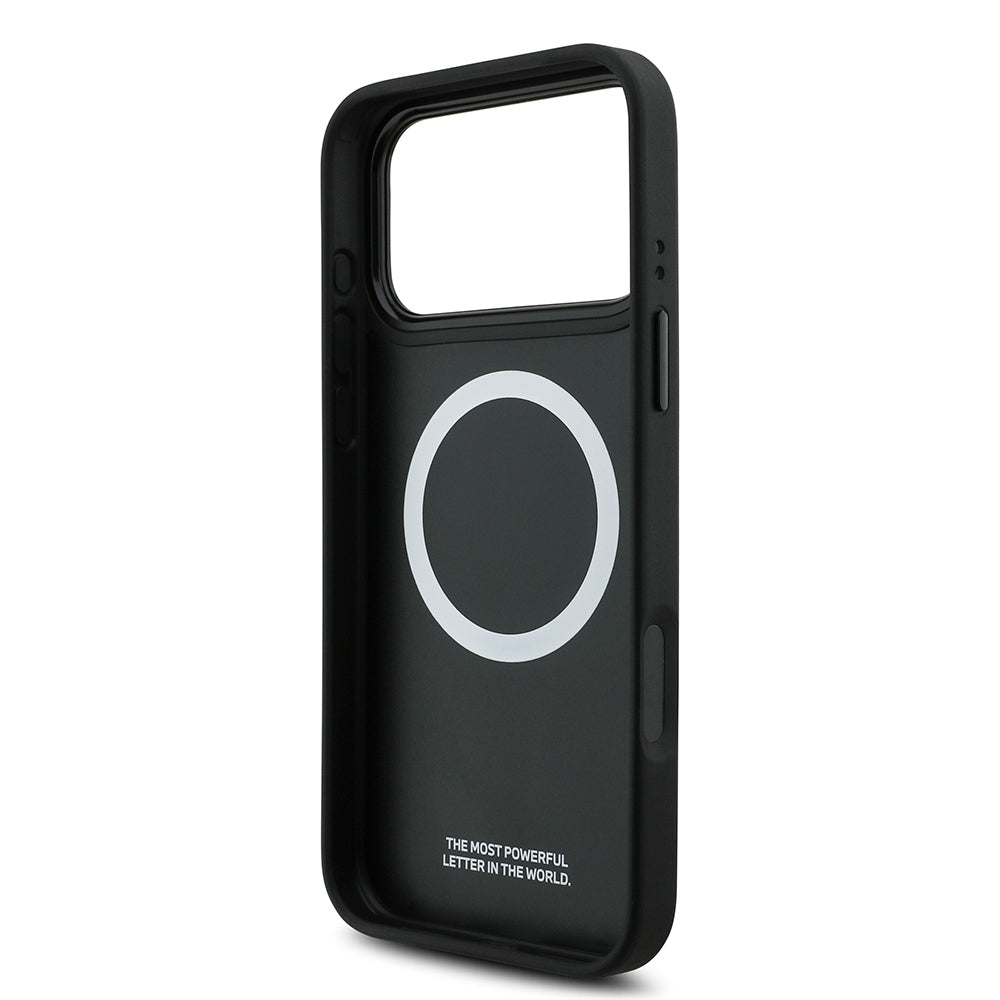 iPhone 17 Pro Max Kılıf BMW Orjinal Lisanslı M-safe Şarj Özellikli Metal BMW ve M Logolu PU Karbon Tasarımlı Kılıf