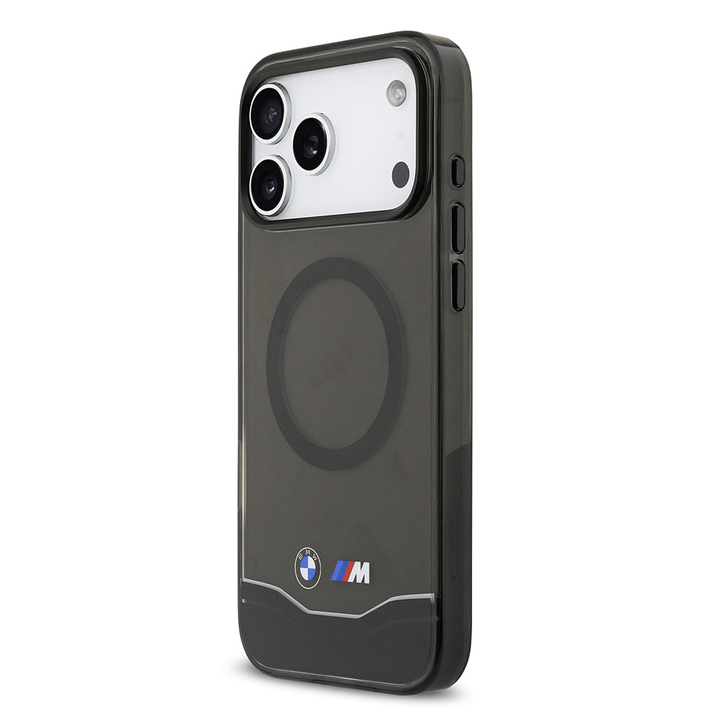 iPhone 17 Pro Max Kılıf BMW Orjinal Lisanslı M-safe Şarj Özellikli Metal Buton Tasarımlı Tranparan M Dizayn Kılıf