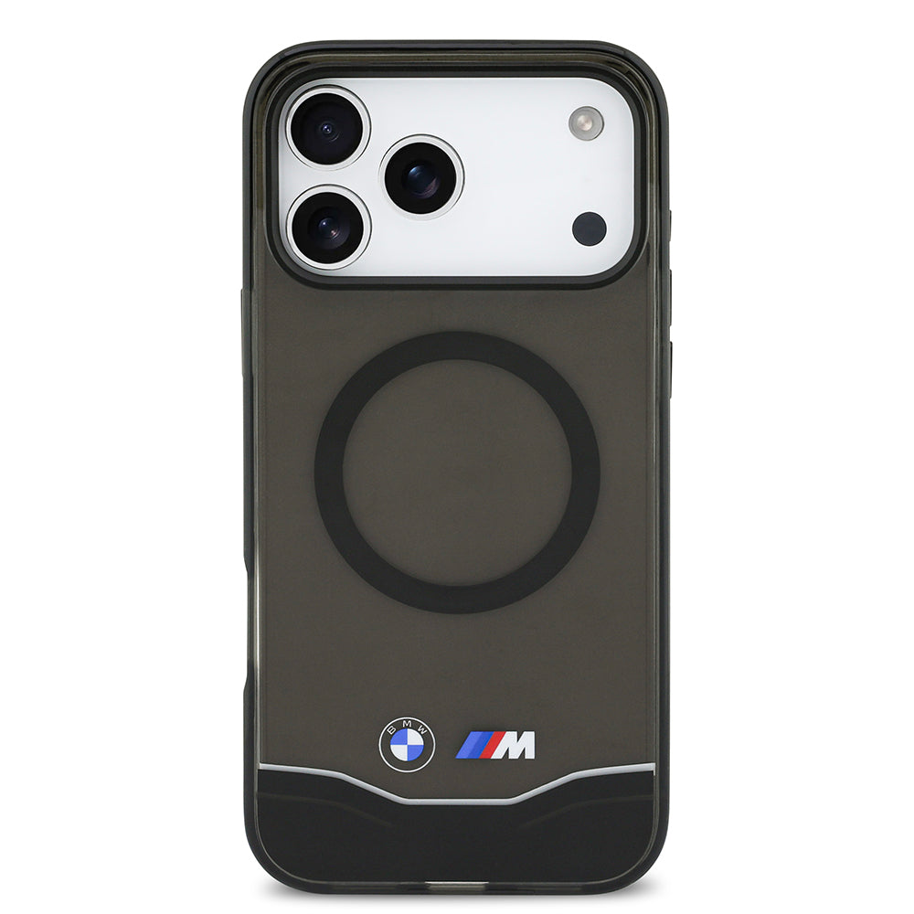 iPhone 17 Pro Max Kılıf BMW Orjinal Lisanslı M-safe Şarj Özellikli Metal Buton Tasarımlı Tranparan M Dizayn Kılıf