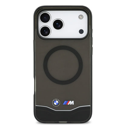 iPhone 17 Pro Max Kılıf BMW Orjinal Lisanslı M-safe Şarj Özellikli Metal Buton Tasarımlı Tranparan M Dizayn Kılıf