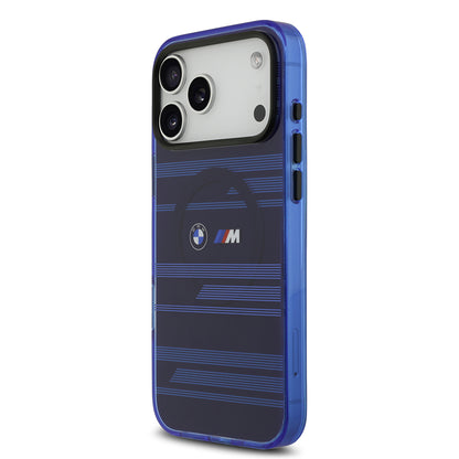 iPhone 17 Pro Max Kılıf BMW Orjinal Lisanslı M-safe Şarj Özellikli Metal Kamera Butonlu Yatay Şeritli M Dizayn Kılıf