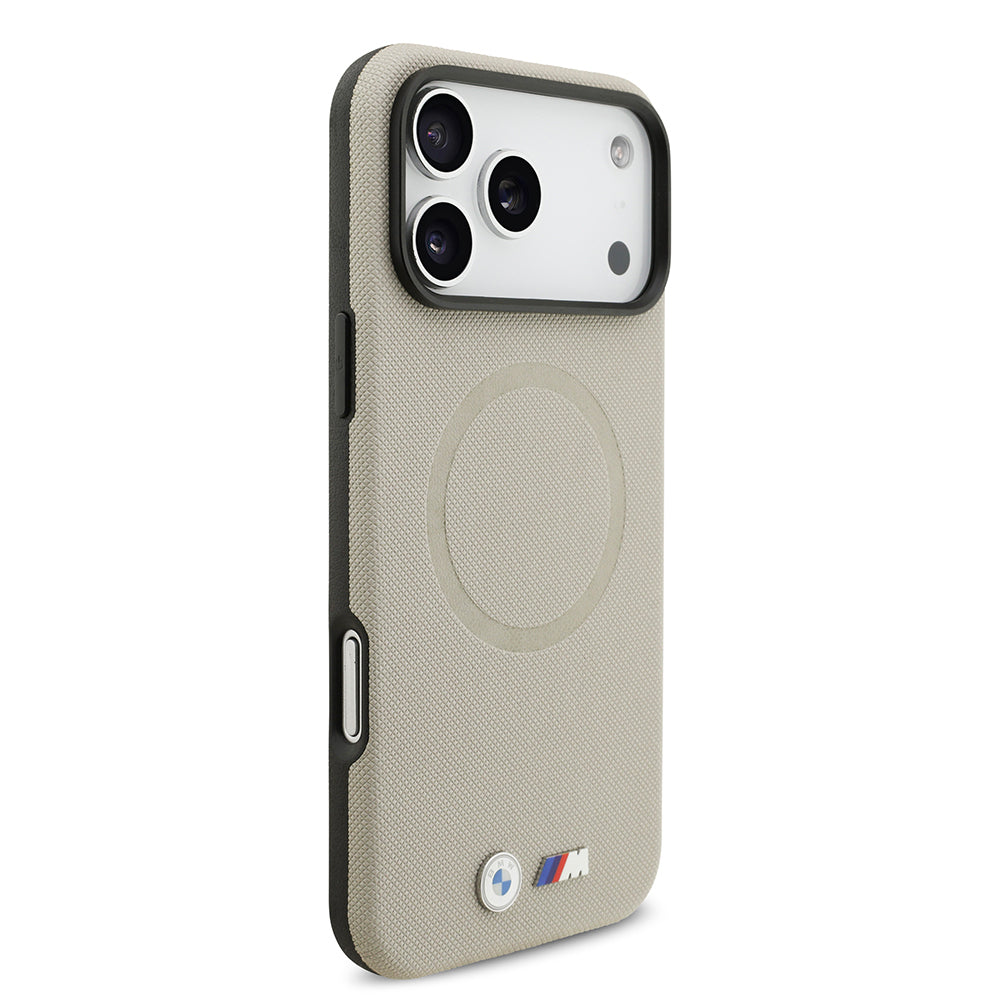 iPhone 17 Pro Max Kılıf BMW Orjinal Lisanslı M-safe Şarj Özellikli Metal Logolu Delikli M Dizayn Deri Kılıf