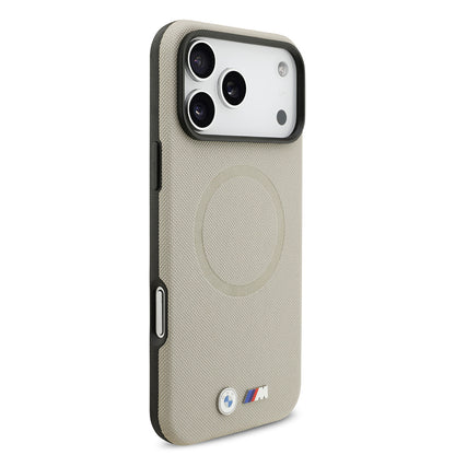 iPhone 17 Pro Max Kılıf BMW Orjinal Lisanslı M-safe Şarj Özellikli Metal Logolu Delikli M Dizayn Deri Kılıf