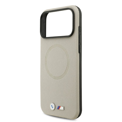 iPhone 17 Pro Max Kılıf BMW Orjinal Lisanslı M-safe Şarj Özellikli Metal Logolu Delikli M Dizayn Deri Kılıf