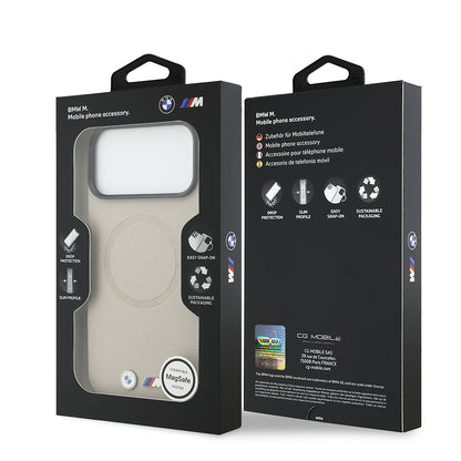 iPhone 17 Pro Max Kılıf BMW Orjinal Lisanslı M-safe Şarj Özellikli Metal Logolu Delikli M Dizayn Deri Kılıf