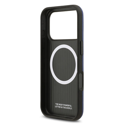 iPhone 17 Pro Max Kılıf BMW Orjinal Lisanslı M-safe Şarj Özellikli Metal Logolu Delikli M Dizayn Deri Kılıf