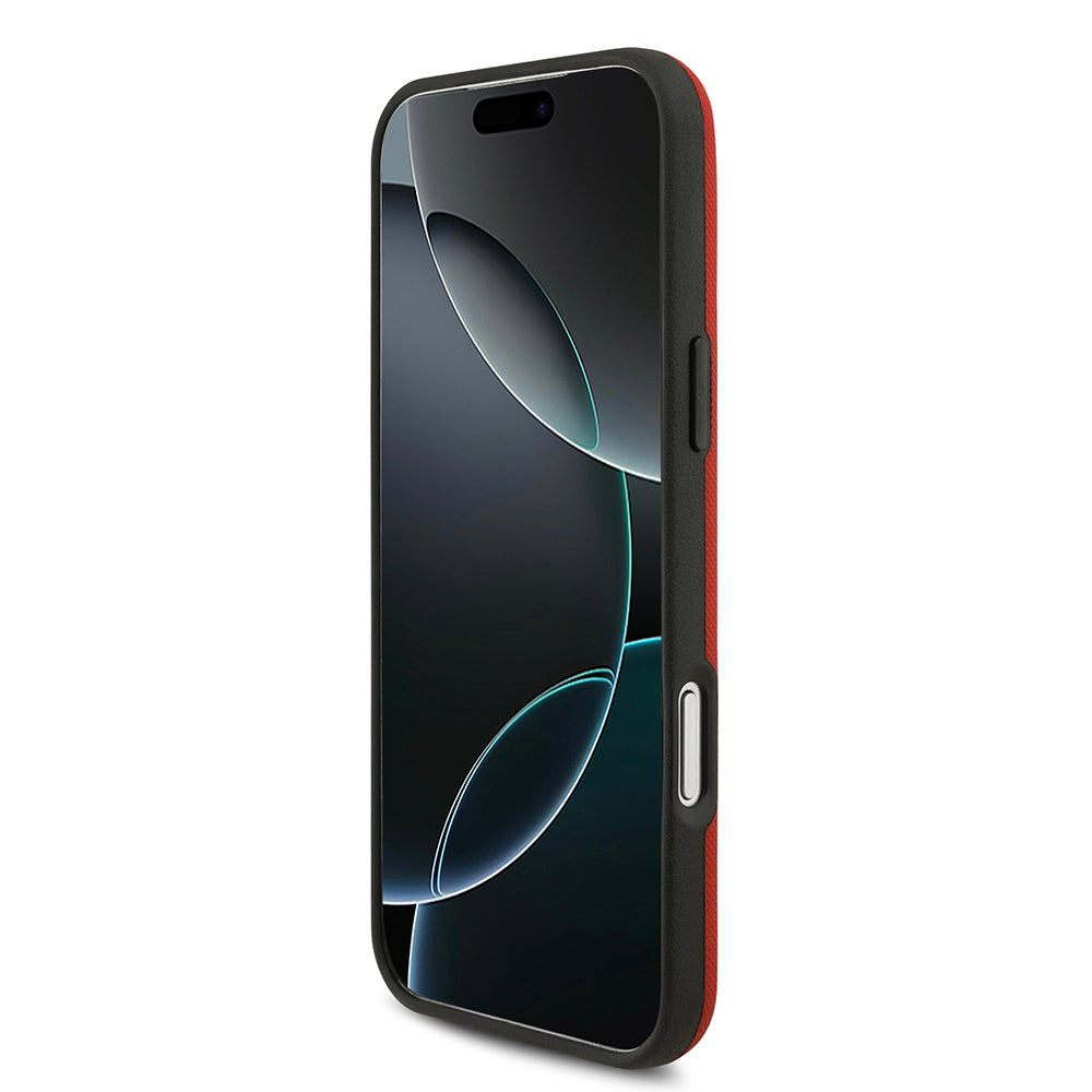 iPhone 17 Pro Max Kılıf BMW Orjinal Lisanslı M-safe Şarj Özellikli Metal Logolu Delikli M Dizayn Deri Kılıf