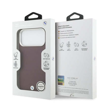 iPhone 17 Pro Max Kılıf BMW Orjinal Lisanslı M-safe Şarj Özellikli Metal Logolu Tam Kaplama Deri Kılıf