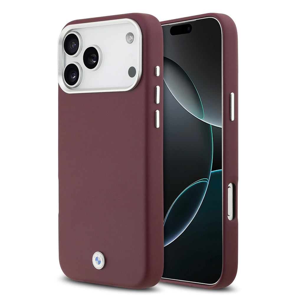 iPhone 17 Pro Max Kılıf BMW Orjinal Lisanslı M-safe Şarj Özellikli Metal Logolu Tam Kaplama Deri Kılıf