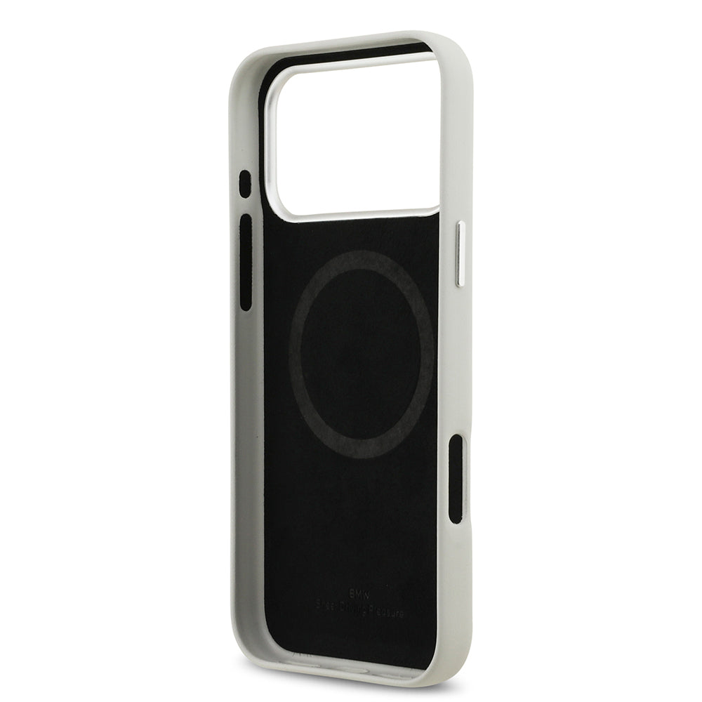 iPhone 17 Pro Max Kılıf BMW Orjinal Lisanslı M-safe Şarj Özellikli Metal Logolu Tam Kaplama Deri Kılıf