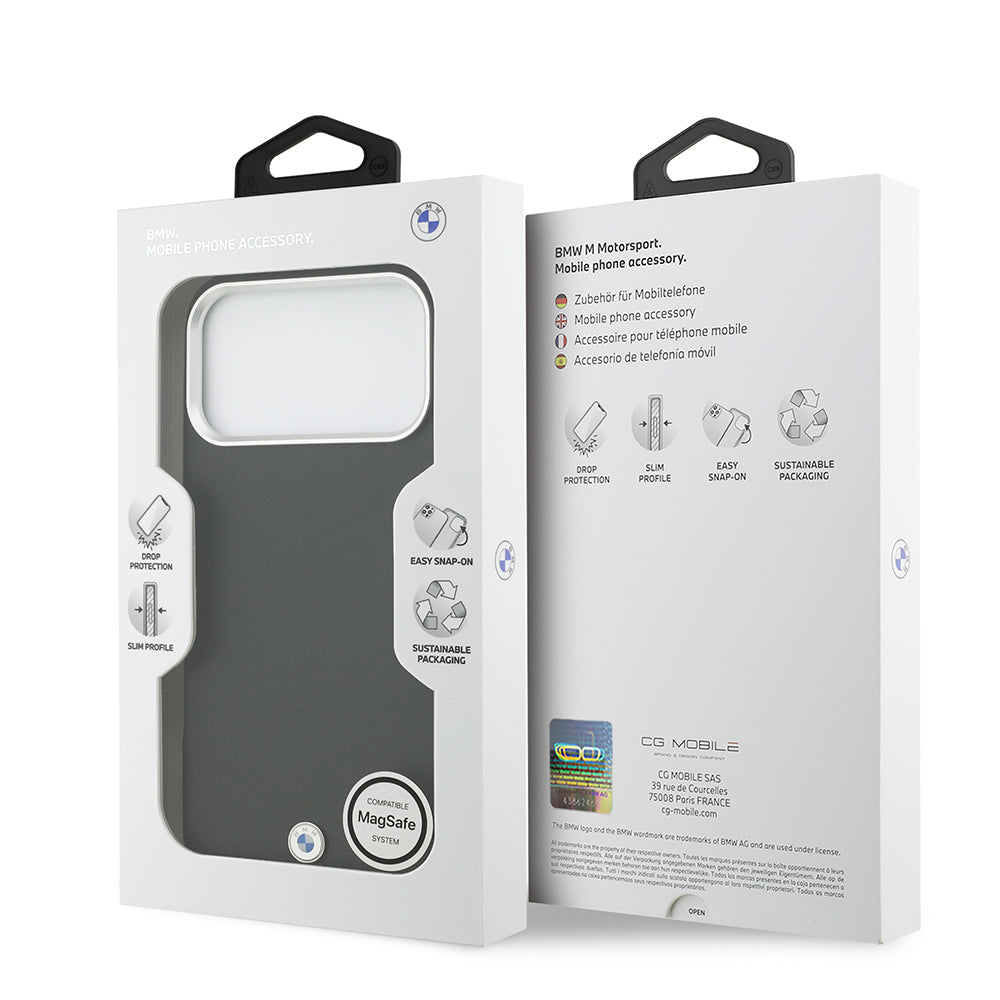 iPhone 17 Pro Max Kılıf BMW Orjinal Lisanslı M-safe Şarj Özellikli Metal Logolu Tam Kaplama Deri Kılıf