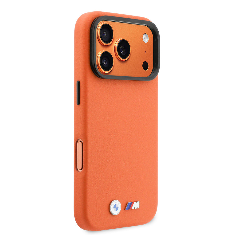 Apple iPhone 17 Pro Max Kılıf BMW Orjinal Lisanslı M-safe Şarj Özellikli Standlı Metal Kamera Çerçeveli M Logolu PU Deri Kapak