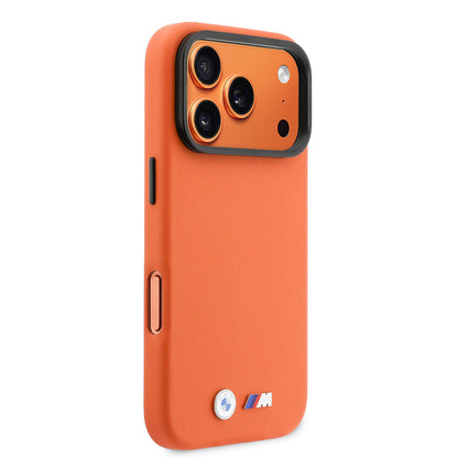Apple iPhone 17 Pro Max Kılıf BMW Orjinal Lisanslı M-safe Şarj Özellikli Standlı Metal Kamera Çerçeveli M Logolu PU Deri Kapak