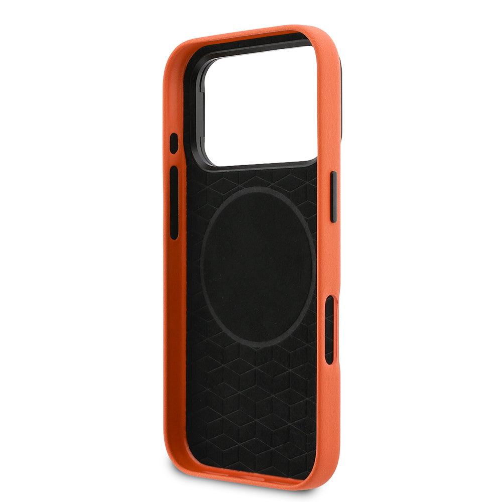 Apple iPhone 17 Pro Max Kılıf BMW Orjinal Lisanslı M-safe Şarj Özellikli Standlı Metal Kamera Çerçeveli M Logolu PU Deri Kapak