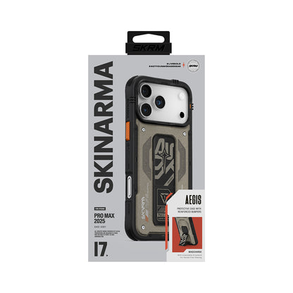 iPhone 17 Pro Max Kılıf Desenli Airbag Tasarımlı Standlı Skinarma Aegis Kılıf