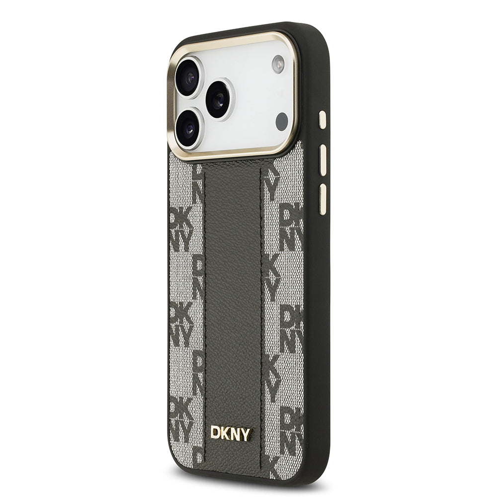 iPhone 17 Pro Max Kılıf DKNY Orjinal Lisanslı M-safe Şarj Özellikli 3D Yazılı Checkered Pattern Kılıf