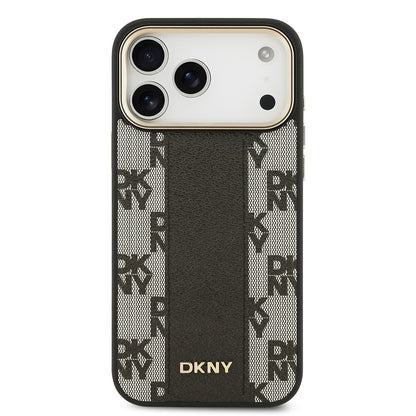 iPhone 17 Pro Max Kılıf DKNY Orjinal Lisanslı M-safe Şarj Özellikli 3D Yazılı Checkered Pattern Kılıf